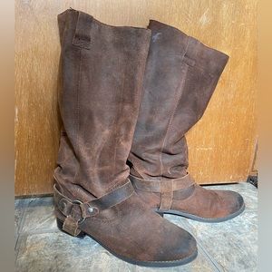 Dolce Vita oiled suede leather harness boots